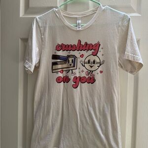 Nurse Valentine’s Day “Crushing on You” Pill Crusher Bella+Canvas Cream Tee - S